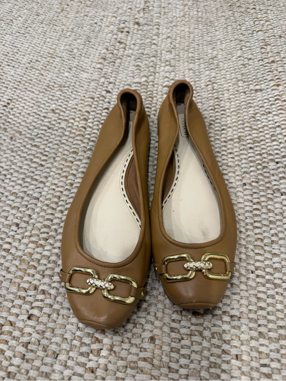 Vintage Coach Tan Leather Hardware Ballet Flats 🤎✨